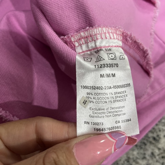 Wrangler Pink Cropped Oversized Denim Jacket Frayed Hem Western Snap Front SZ M - Picture 8 of 8